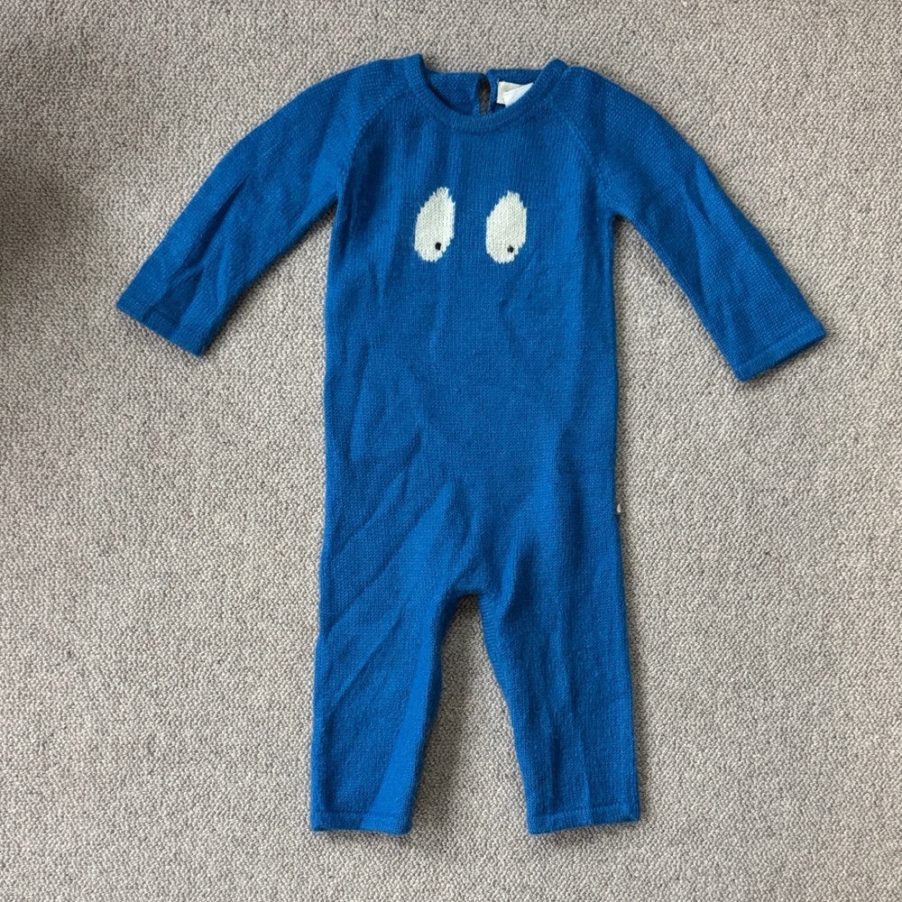 Oeuf Blue Footie with Eye Design